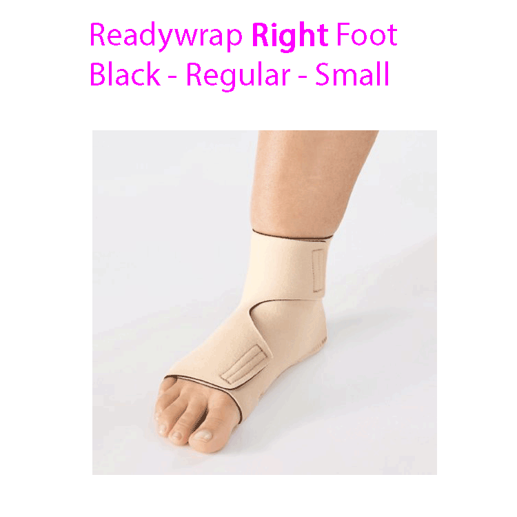 ReadyWrap RIGHT FOOT Verstellbares Kompressionskleidungsstück mit Klettverschlüssen für chronische Ödeme
