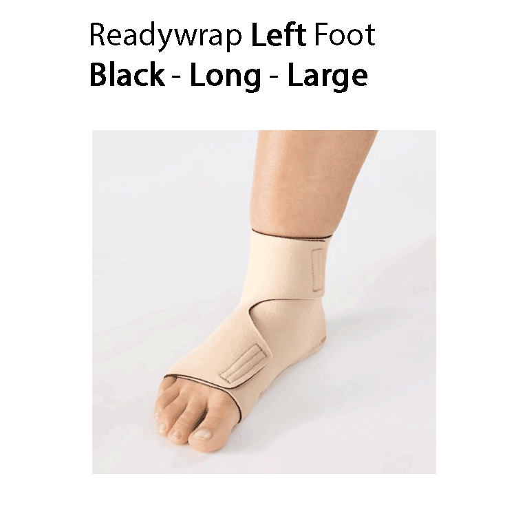 ReadyWrap LEFT FOOT Adjustable Compression Garment with Velcro Straps for Chronic Oedema