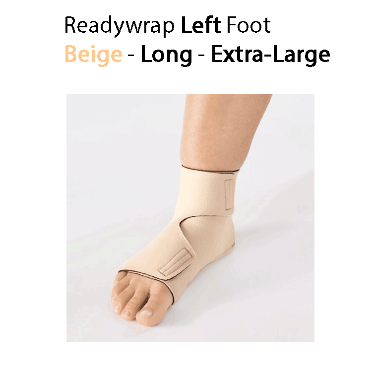 ReadyWrap LEFT FOOT Adjustable Compression Garment with Velcro Straps for Chronic Oedema