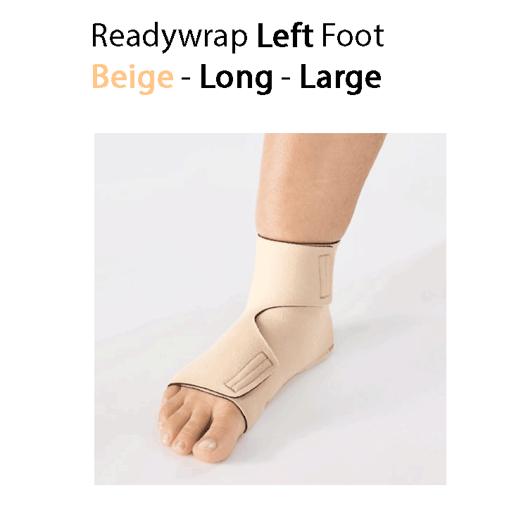 ReadyWrap LEFT FOOT Adjustable Compression Garment with Velcro Straps for Chronic Oedema
