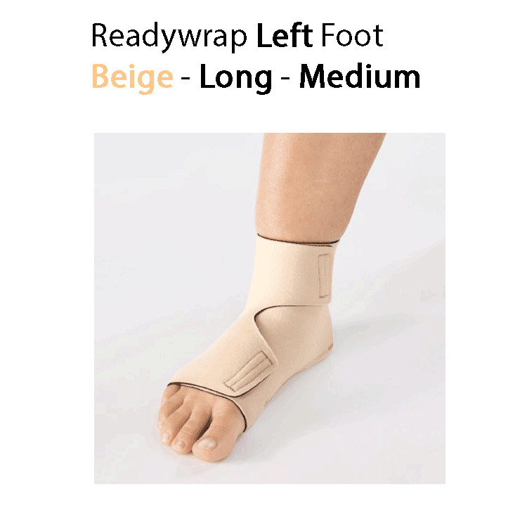 ReadyWrap LEFT FOOT Adjustable Compression Garment with Velcro Straps for Chronic Oedema