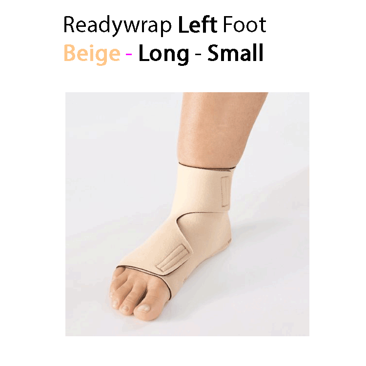 ReadyWrap LEFT FOOT Adjustable Compression Garment with Velcro Straps for Chronic Oedema