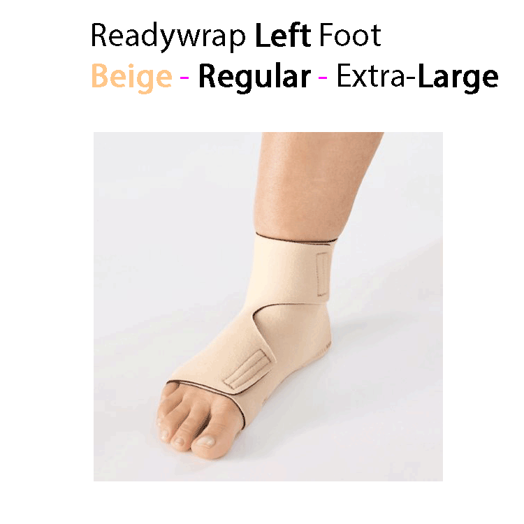 ReadyWrap LEFT FOOT Adjustable Compression Garment with Velcro Straps for Chronic Oedema