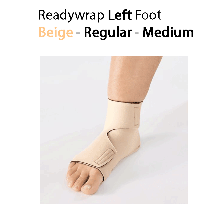 ReadyWrap LEFT FOOT Adjustable Compression Garment with Velcro Straps for Chronic Oedema