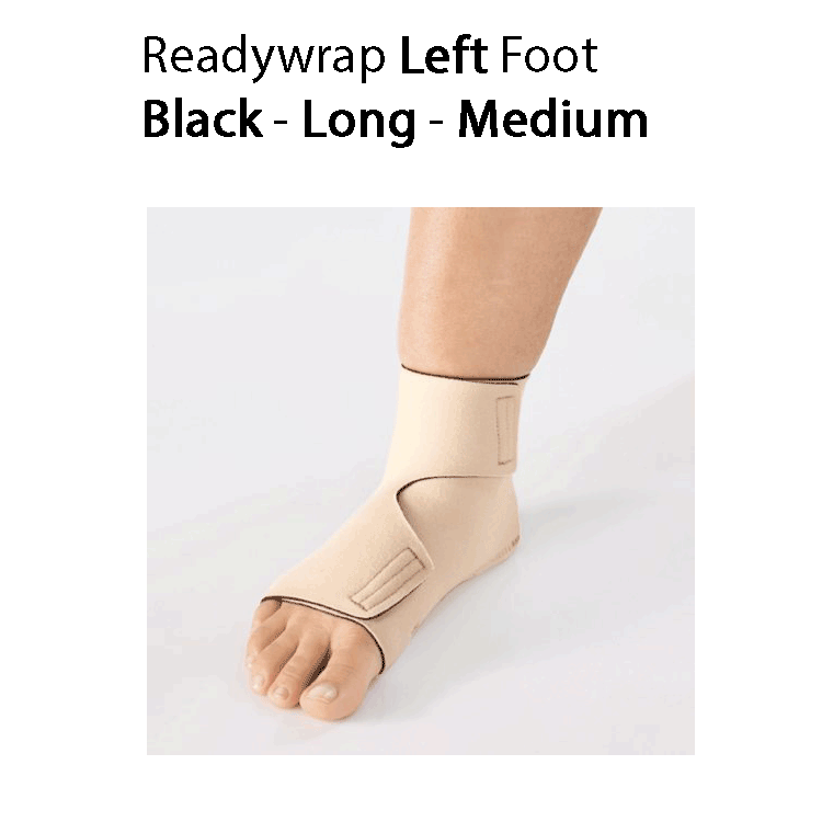 ReadyWrap LEFT FOOT Adjustable Compression Garment with Velcro Straps for Chronic Oedema