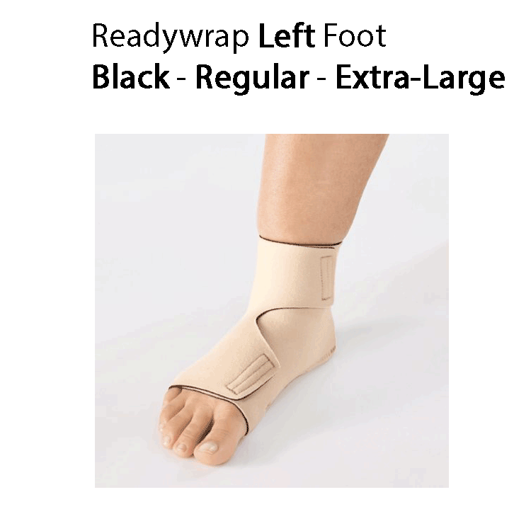 ReadyWrap LEFT FOOT Adjustable Compression Garment with Velcro Straps for Chronic Oedema