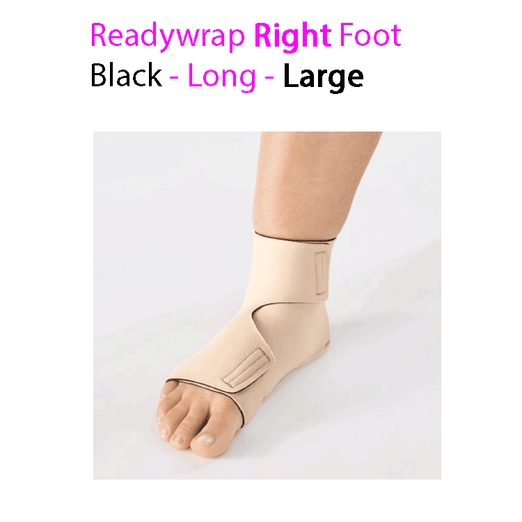 ReadyWrap RIGHT FOOT Verstellbares Kompressionskleidungsstück mit Klettverschlüssen für chronische Ödeme