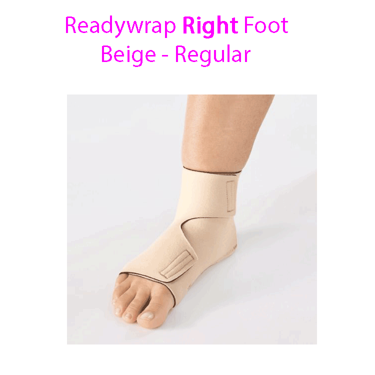ReadyWrap RIGHT FOOT Verstellbares Kompressionskleidungsstück mit Klettverschlüssen für chronische Ödeme