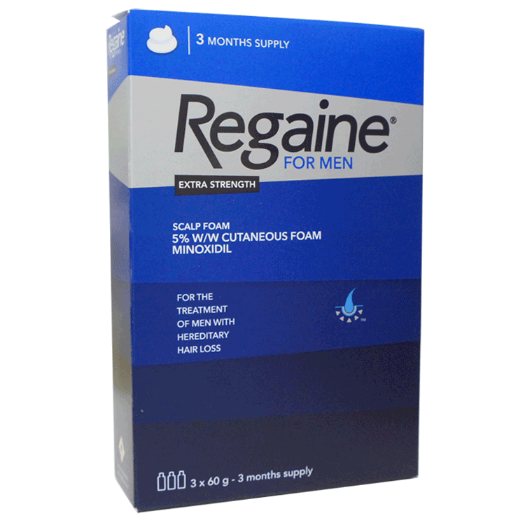 Regaine Extra Strength Foam 3 x 60 g für Männer (Dreierpack) – Stimulans für das Haarwachstum