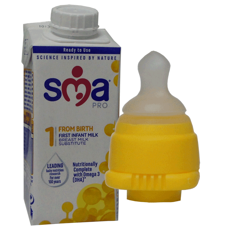 SMA First Infant Milk RTF 200 ml x 6 – gebrauchsfertig mit oder ohne Adapter und sterilen Reisesaugern