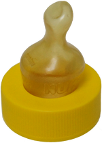 Cow and Gate First Infant Milk 70 ml x 24 - Klaar voor gebruik + 24 SMA spenen met gele hals met medium doorstroming