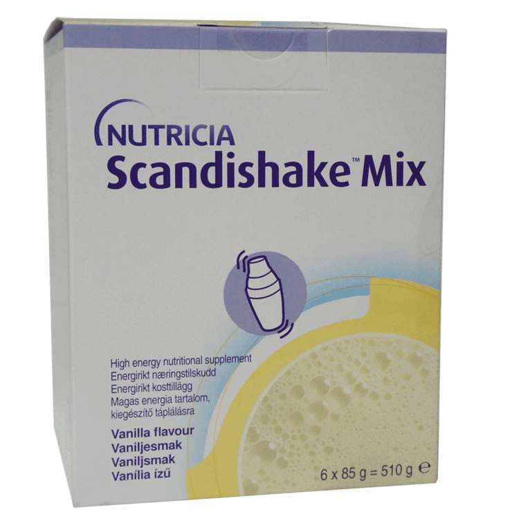 Scandishake Mix 6 x 85g - Complément nutritionnel à haute teneur énergétique saveur vanille