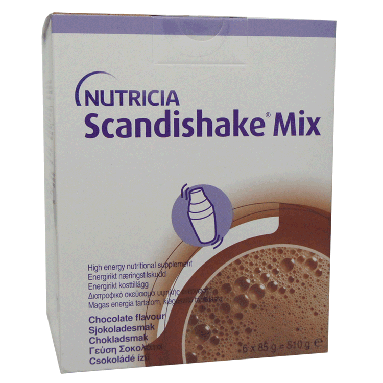 Scandishake Mix 6 x 85 g - Energierijk voedingssupplement met chocoladesmaak