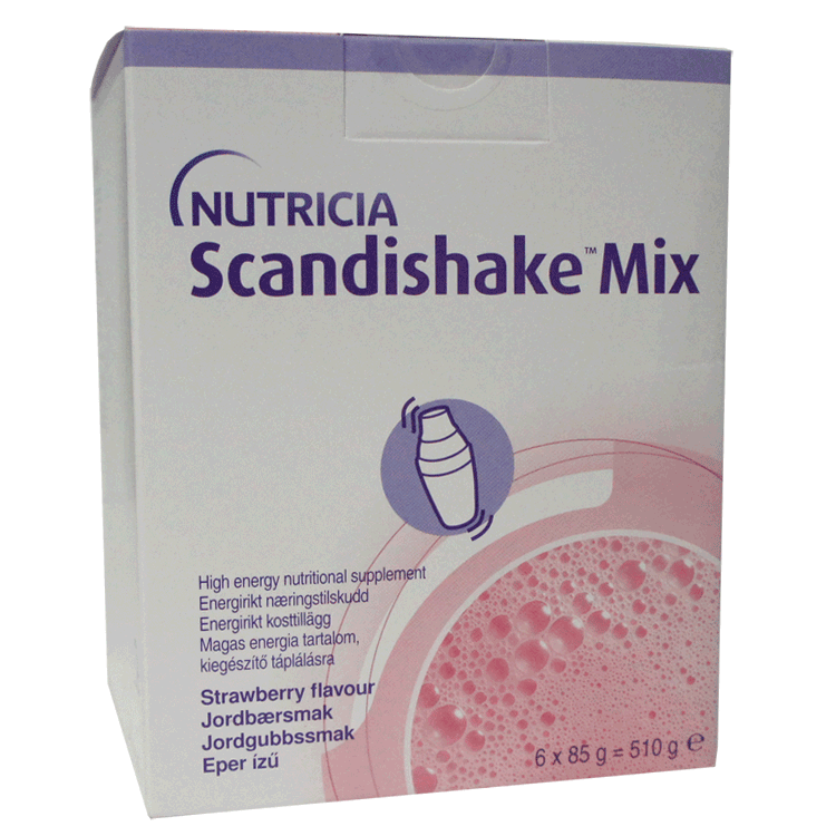Scandishake Mix 6 x 85 g - Energierijk voedingssupplement Aardbeiensmaak