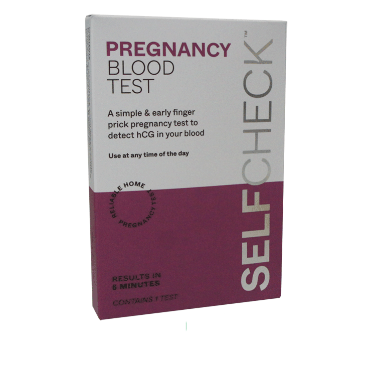 Self Check Pregnancy Blood Sample Test x 1 + Painless Single Use Lancets x 2