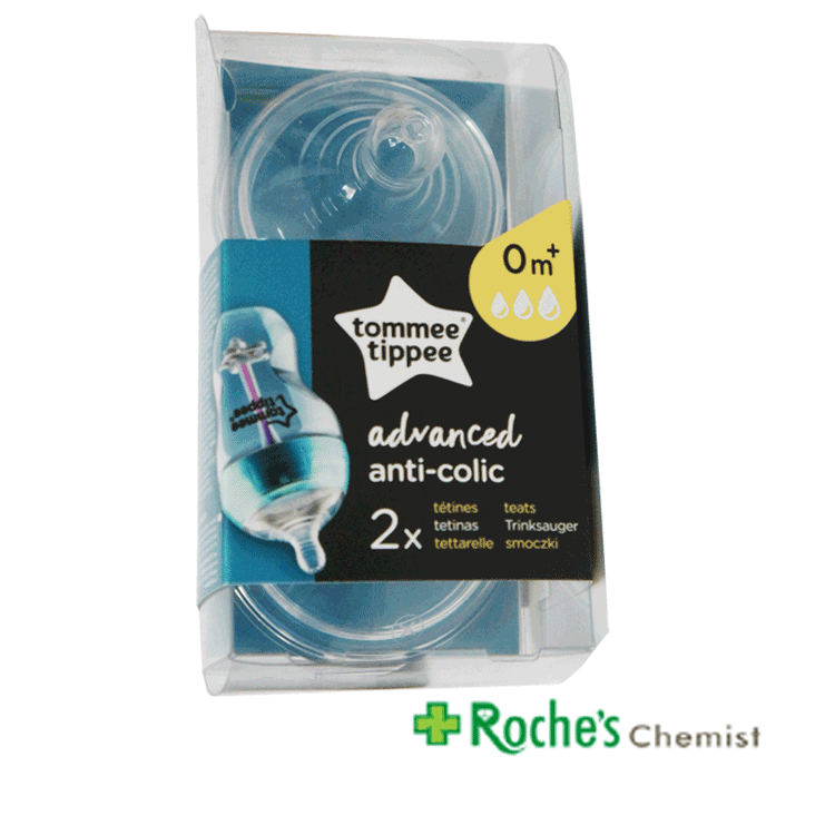 Tommee Tippee Advanced Anti- Colic Teats x 2 - For 0 months and 3 months Plus
