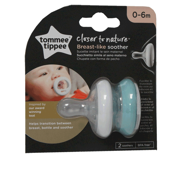 Tommee Tippee Closer to Nature Borstachtige fopspeen 0-6m x 2 of 6 tot 18m x 2
