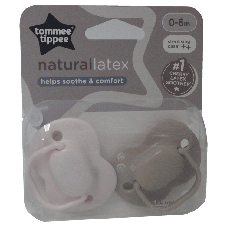 Tommee Tippee Sucettes Essentielles Cerise 0 - 6 mois x 2 - Latex Naturel