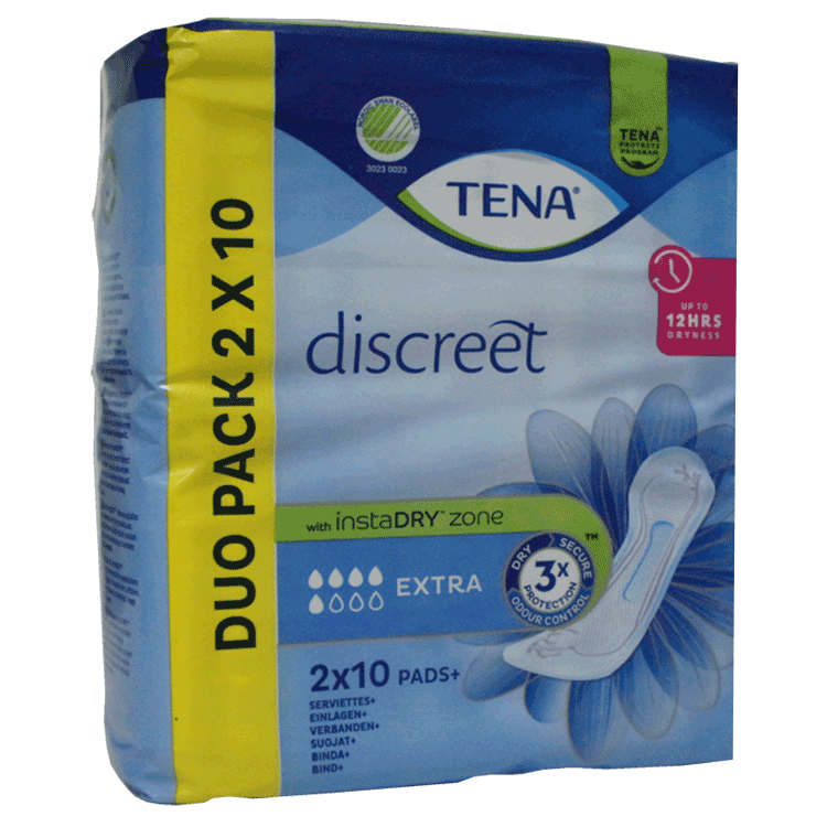Tena Discreet Extra Pads x 20 - For Women