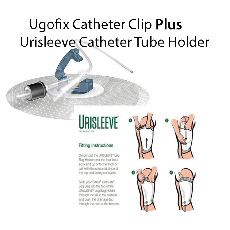 Urine Catheter Securement Kit - Ugofix Catheter Clip With or Without Urisleeve Leg Bag Holder x 4 units by Bard