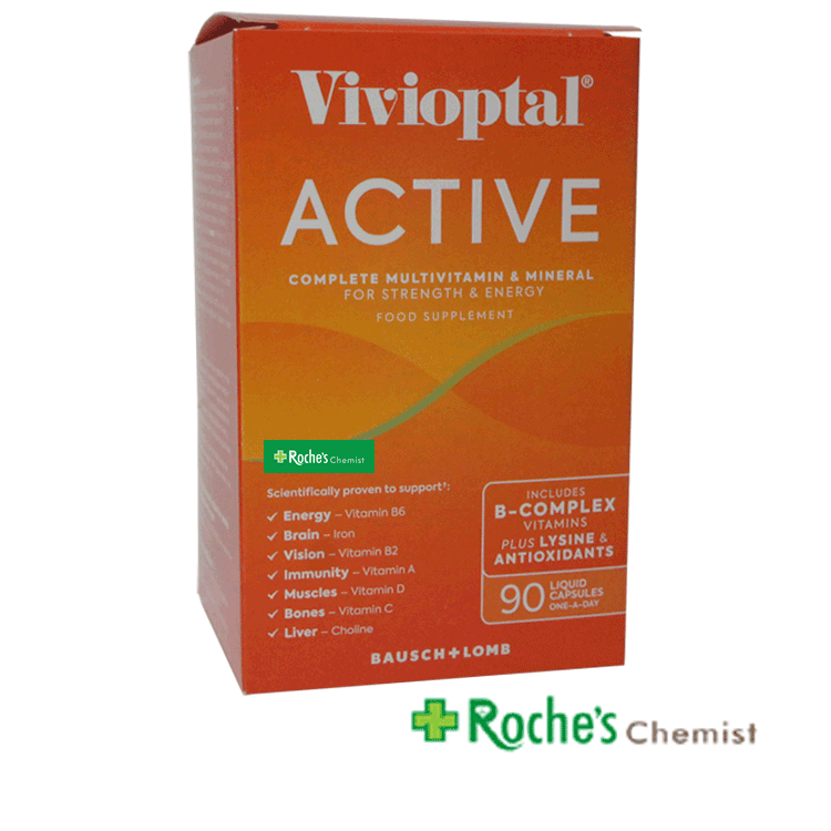 Vivioptal Active Multi-Vitamin Multi-Mineral X 90 Capsules - Pack de 3 mois