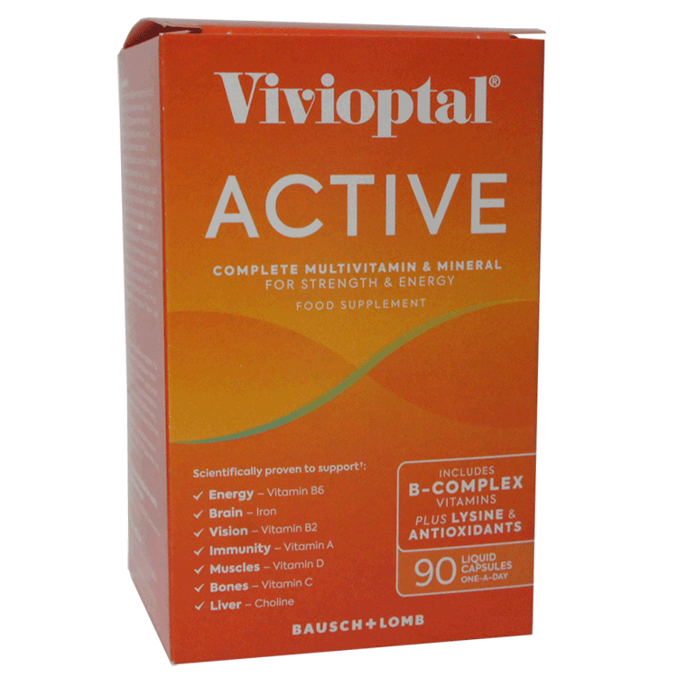 Vivioptal Active Multi-Vitamin Multi-Mineral X 90 Capsules - Pack de 3 mois