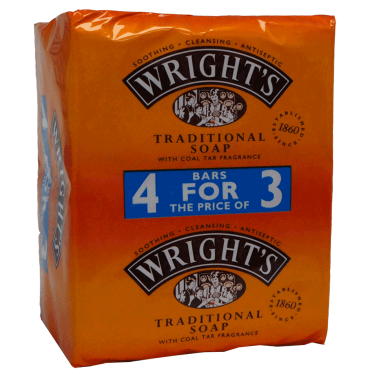 Wrights Coal Tar Soap x 4 x 100g - Savon traditionnel