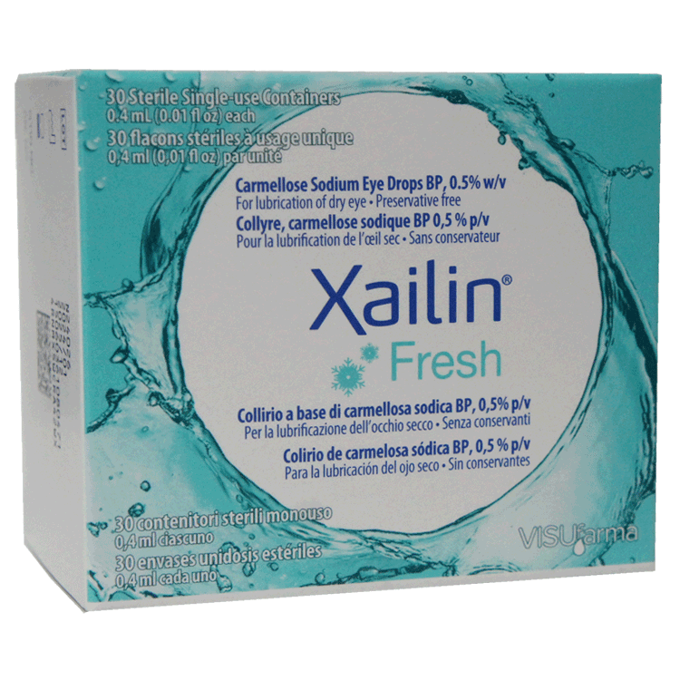 Xailin Fresh Eye Drops 30 vials - Eye Lubricant  - Preservative Free