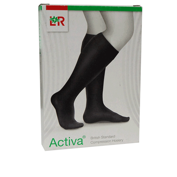 Activa Compression Hosiery Class 2 Below Knee - Closed Toe - Black Colour -4 Sizes