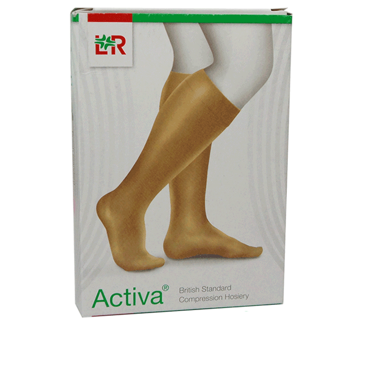 Activa Compression Hosiery Class 2 Below Knee - Closed Toe - Sand Colour - 4 Sizes