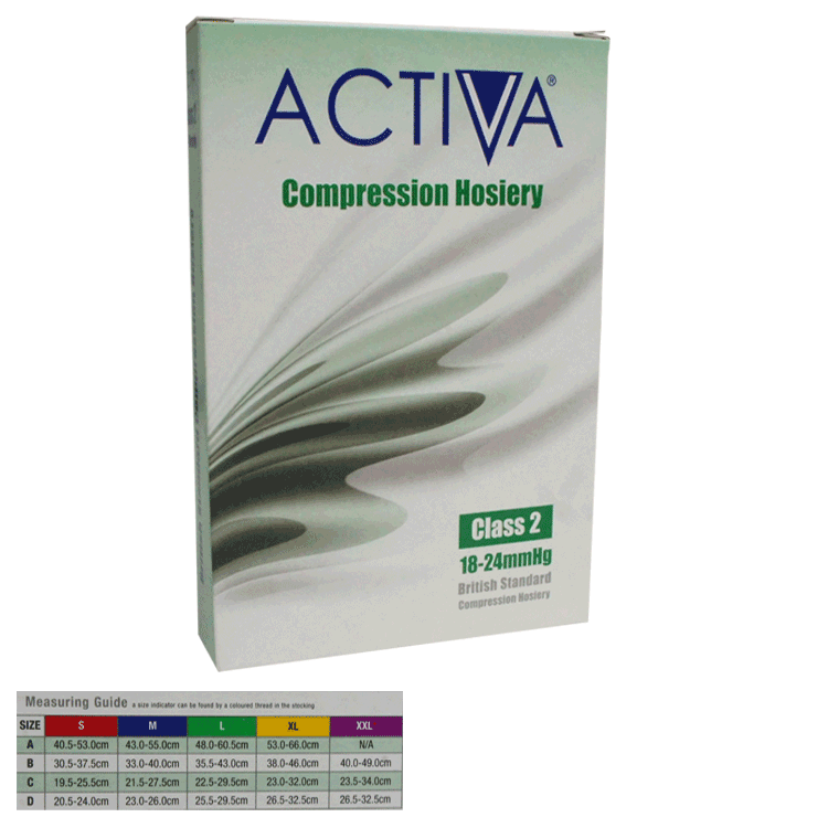 Activa Compression Hosiery Class 2 Below Knee - Open Toe - Sand Colour - 5 Sizes
