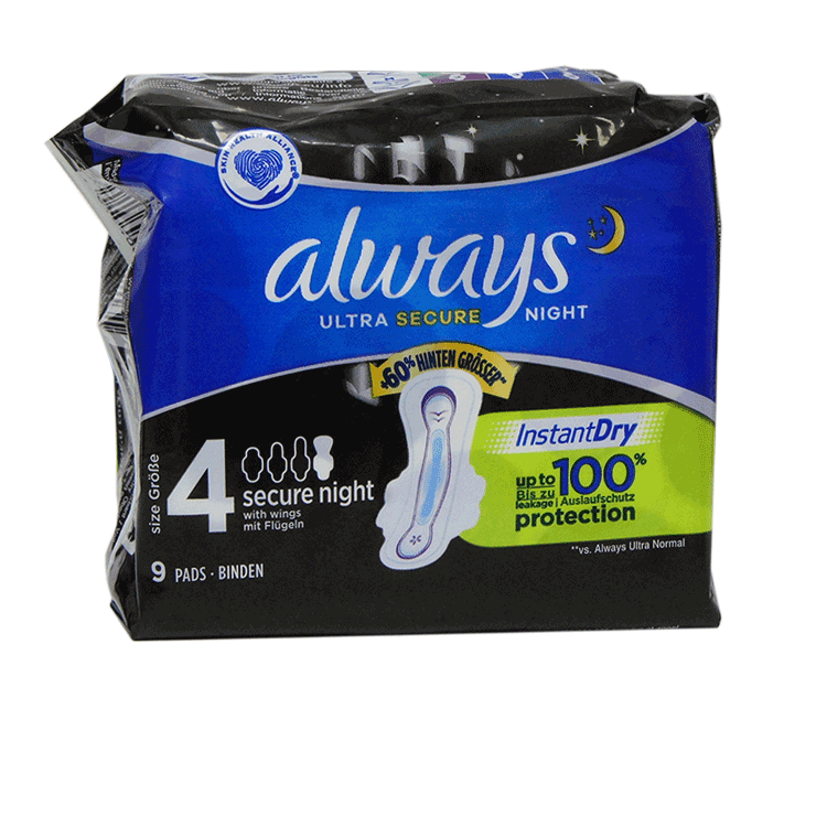 Always Ultra Secure Night x 9 pads