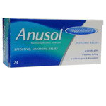 Anusol Suppositories  x 24 for Haemorrhoids with or without Anusol Wipes x 30