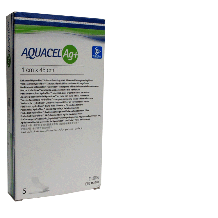 Aquacel Ag+ Silver Ribbon 1cm x 45cm x 5 pieces - For deep infected wounds