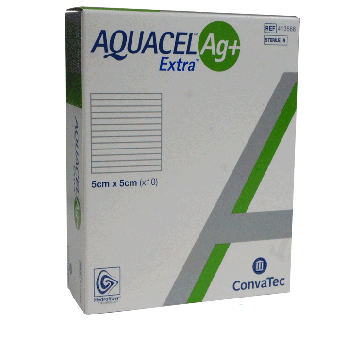 Aquacel Ag Extra 5cm x 5cm x 10 dressings