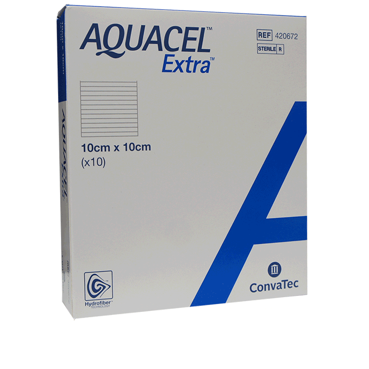 Aquacel Extra 10cm x 10cm x 10 Absorbant Hydrofibre dressings