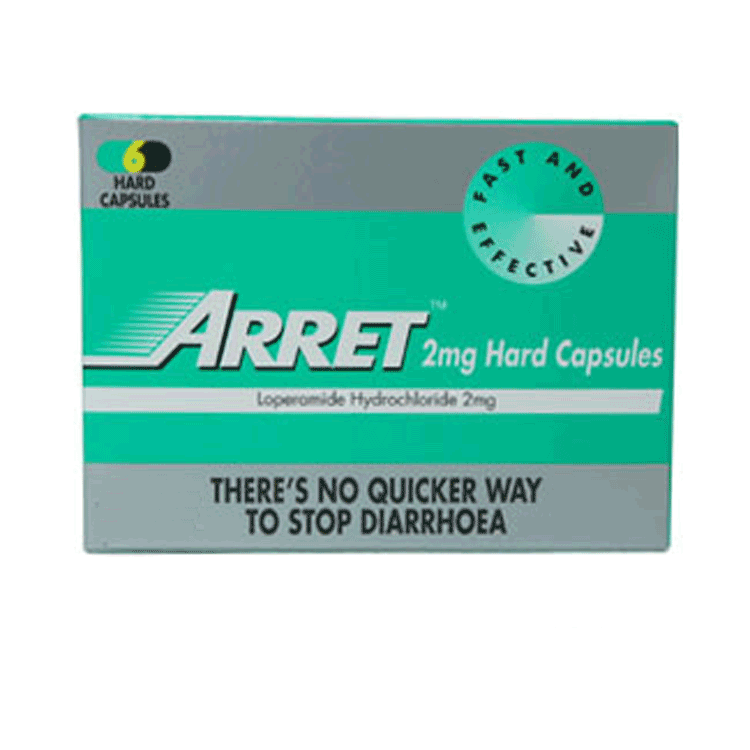 Arret capsules x 6 for diarrhoea
