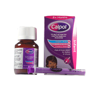Calpol 120mg/5ml  60ml for 2months+  x 60ml - Paracetamol Suspension for fever and pain
