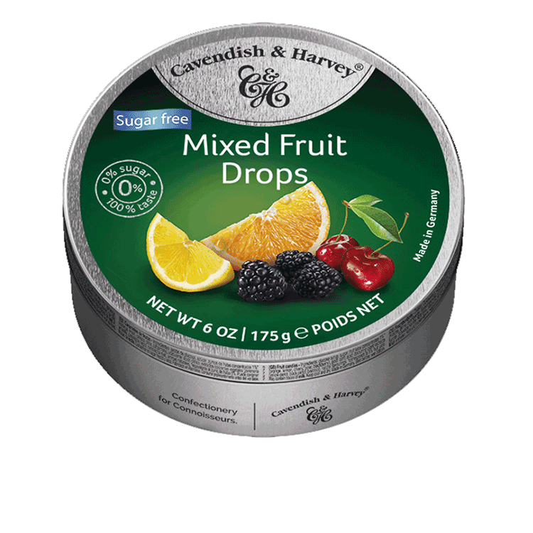 Cavendish and Harvey Mixed Fruit Drops Sugar free x 200g