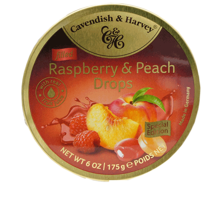 Pastilles aux framboises et aux pêches Cavendish et Harvey x 175 g