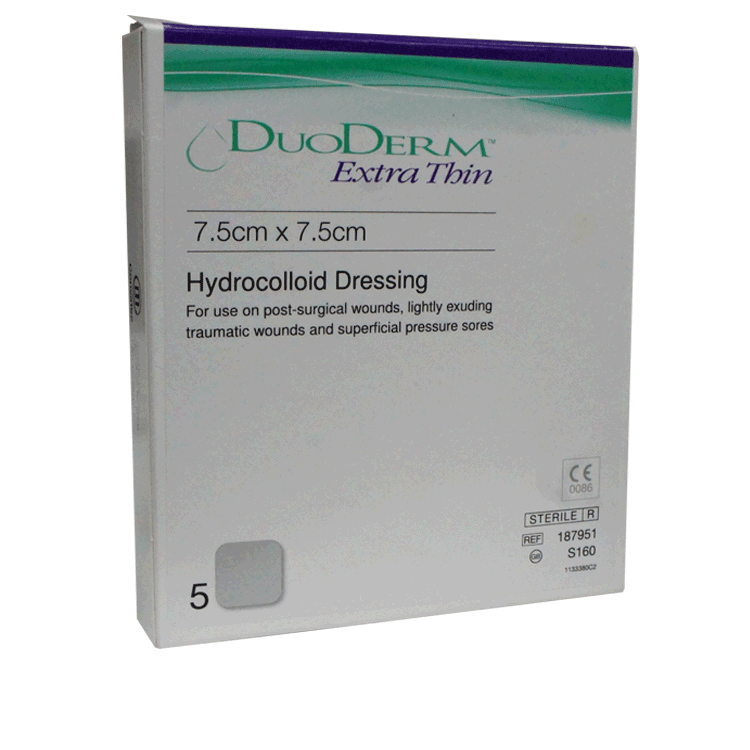 Duoderm Extra dun 7,5 x 7,5 cm x 5 S160 wondverbanden