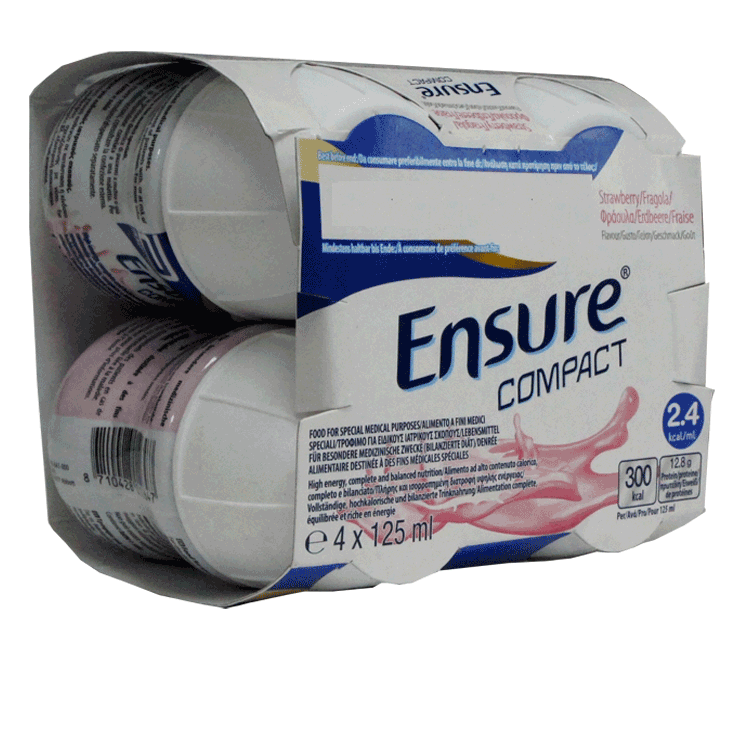 Ensure Compact 4 x 125ml Strawberry - Complete Nutrition