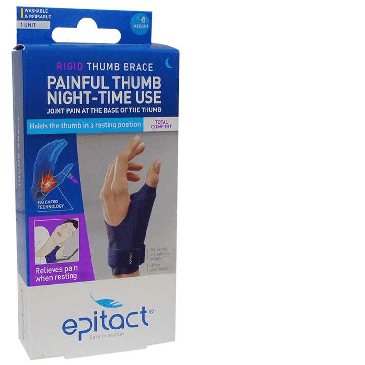 Epitact Rigid Thumb Brace - For Painful Thumbs at Night-time - 3 Sizes - Right and Left Thumb