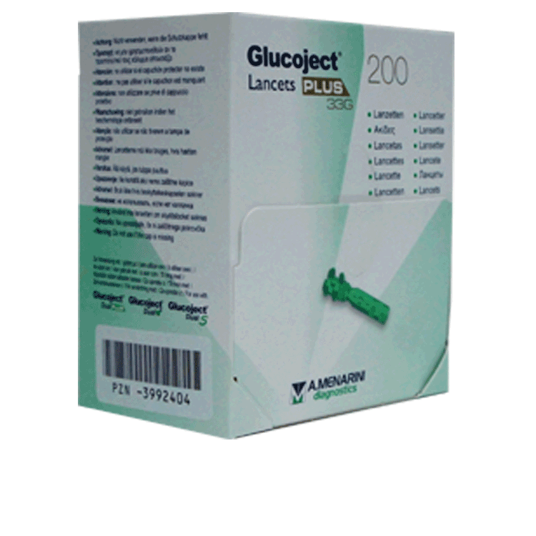 Glucoject Plus Lancetten 33G x 200 - Vingerprikkende Diabetische Testlancetten