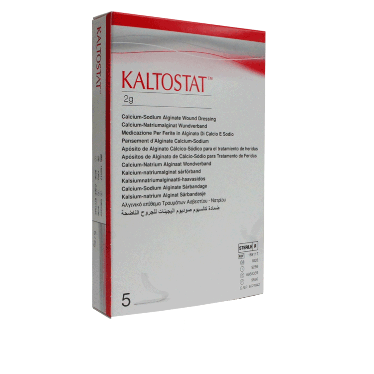 Kaltostat Absorbierender Alginatverband 2 g x 5