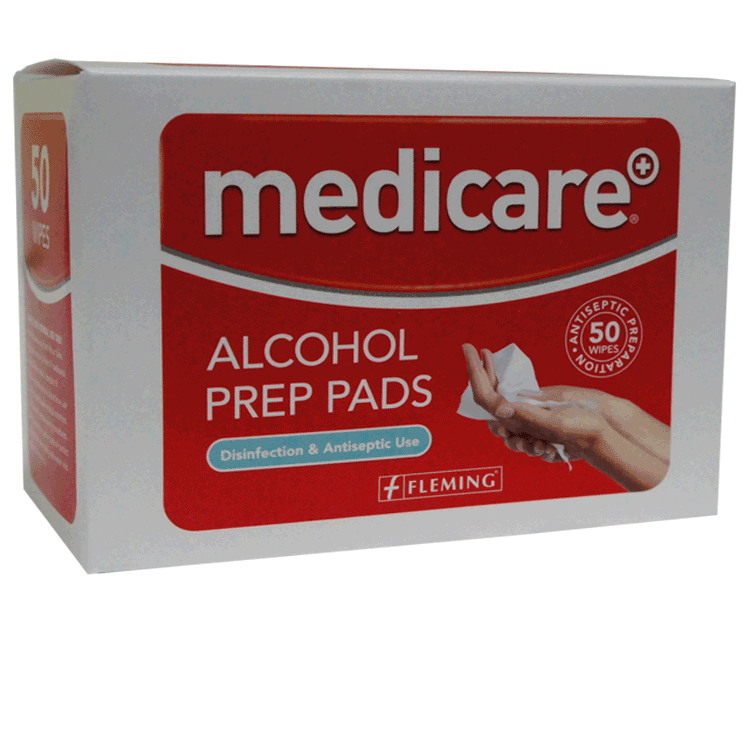 Medicare Alcohol Prep Pads x 50  ( Similar to Cutisoft )