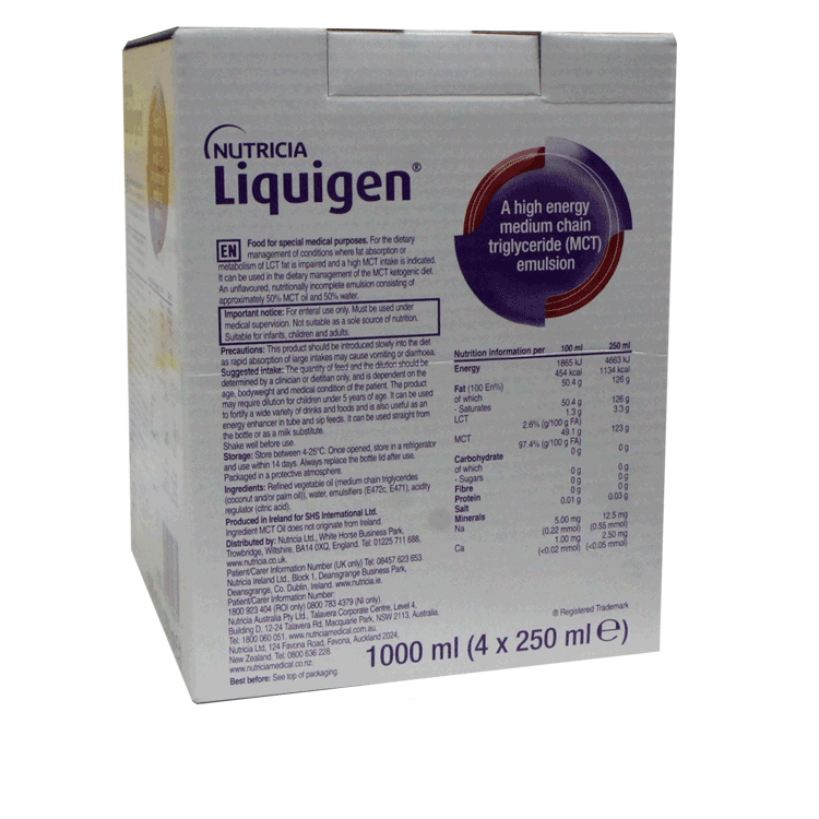 Nutricia Liquigen MCT Hochenergieemulsion, 4 x 250 ml