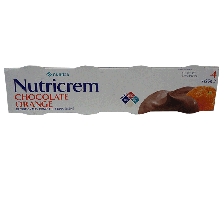 Nutricrem Creme - Verdikte chocolade- en sinaasappelsmaak 4 x 125 g