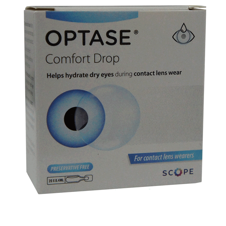Optase Comfort Drop 20 x 0.4ml - Eye Lubricant for Contact lens wearers