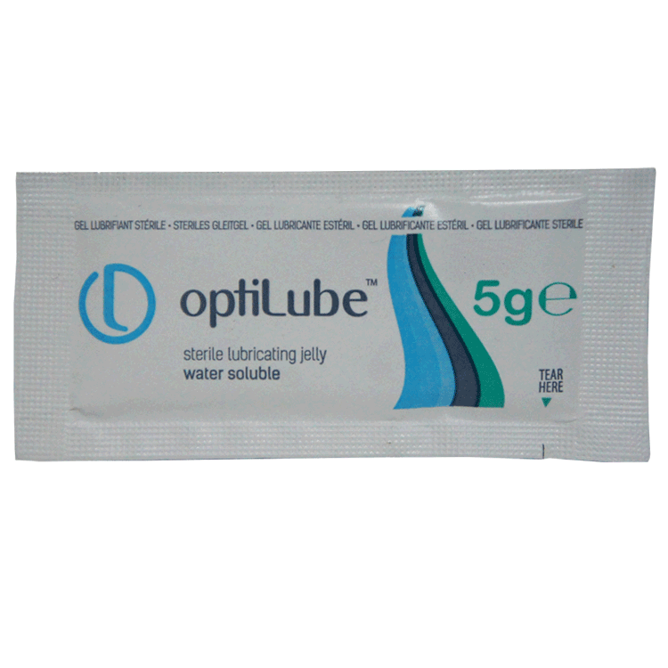 Optilube Steriele glijmiddel 5 g zakjes x 5 - Voor gebruik bij het inbrengen van urinekatheters